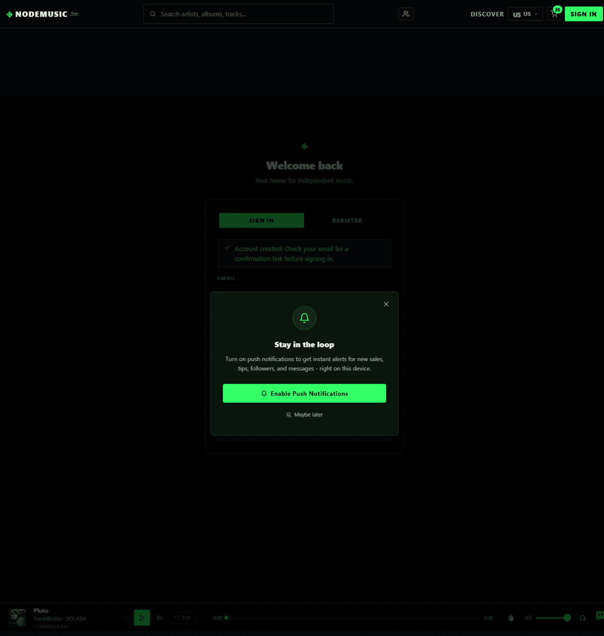 Label account dashboard